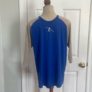 Nike dri fit blue gray long sleeve shirt baseball player cotton men’s size M